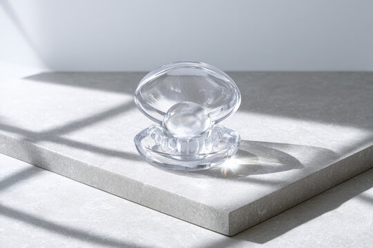 Clear aligner case glass sphere minimalist concept dental care protection clarity orthodontic therapy