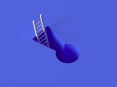 Abstract concept of ladder in a keyhole shape