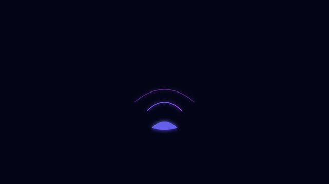 Minimalist neon loading spinner animation with glowing purple arc and pulse effect 4k