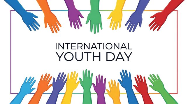 International Youth Day Celebration with Diverse Hands.