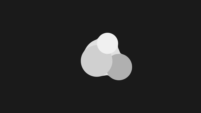 Abstract liquid morphing shapes animation: fluid organic circles merging and pulsing in minimalist monochrome motion 4k