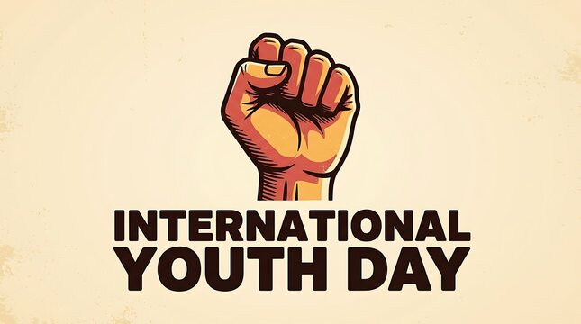 International Youth Day Celebration with Raised Fist Symbolizing Empowerment and Unity.
