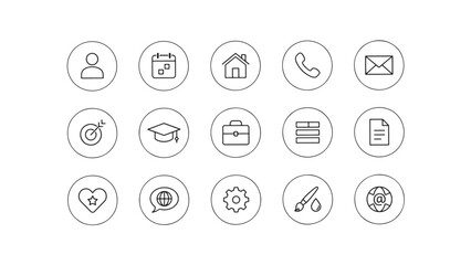 Fototapeta premium Interface design functional category icons