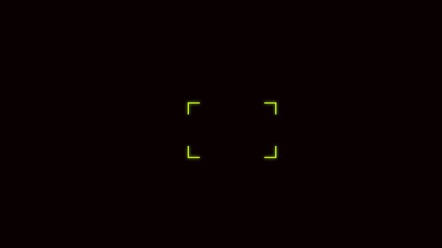 Digital camera viewfinder overlay with autofocus frame and reticle hud animation 4k interface