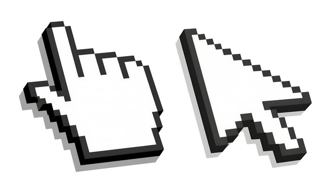 Computer mouse cursor icons for web interface navigation and selection