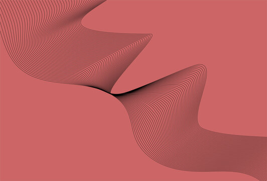Abstract flowing lines pattern on dusty rose background with abstract background minimalist geometric