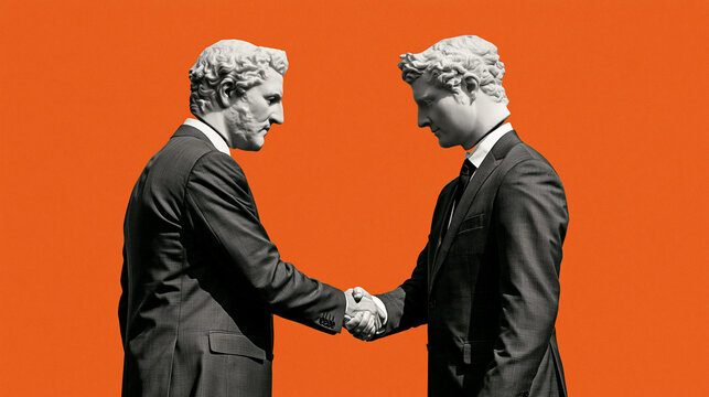 Two Businessmen Shaking Hands in Agreement