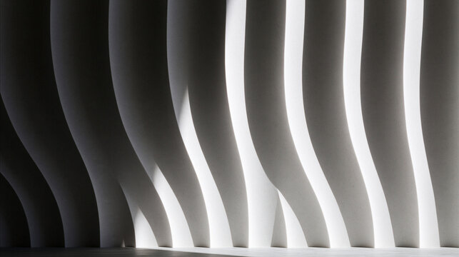 Abstract Curved Lines with Light and Shadow