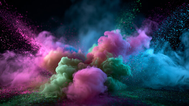 Colorful Powder Explosion Abstract Background