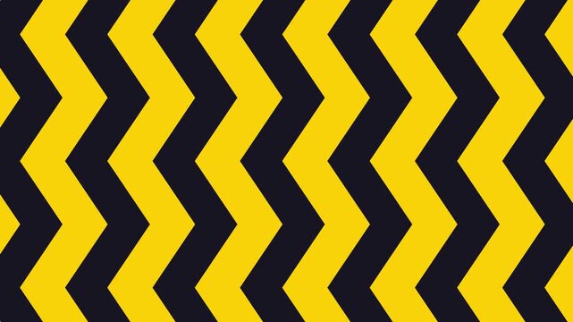 Yellow and dark navy blue vertical zigzag chevron pattern motion background loop