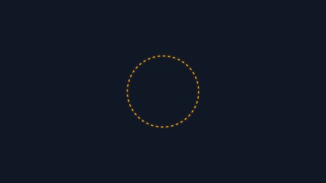 Minimalist loading spinner animation with dotted circle on dark 4k background, progress