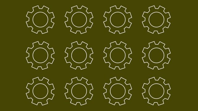 Animated gear pattern background, rotating mechanical cogwheel loop for industrial and engineering concepts 4k stock video
