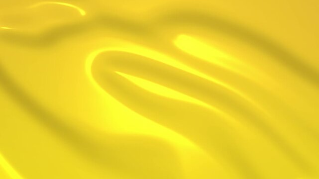 Golden yellow liquid silk abstract smooth motion background loop