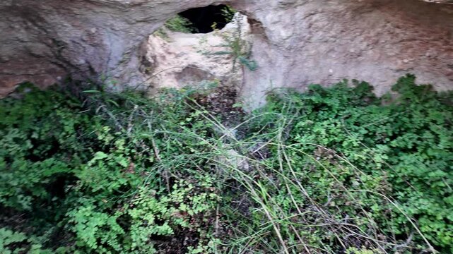Xemxija, Malta 29.07.2026 - Xemxija Heritage trail, Neolithic tombs dug into the coralline limestone.