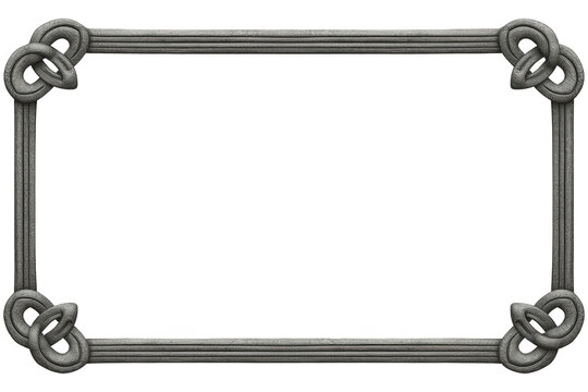Simple gray rope frame with four corner knots