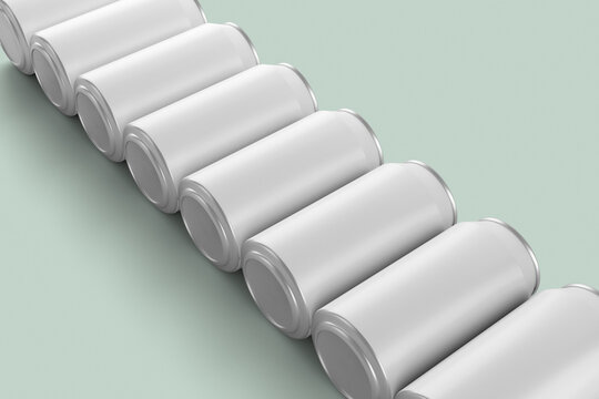 330ml Soda Beer Drink Can White Blank 3D Rendering Mockup