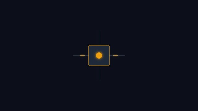 Minimalist digital hud target interface with pulsing center point and geometric crosshairs animation 4k