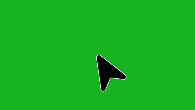 Cursor Click Animation on Green Screen, Mouse Click Effect UI animation, Click overlay animation with chroma key