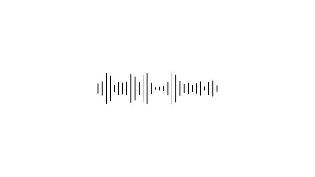 Minimalist sound wave animation, pulsing audio frequency visualization on white background, audio spectrum  4k stock video