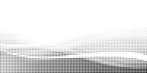 Vector black and white halftone dots wave pattern background design element © dani
