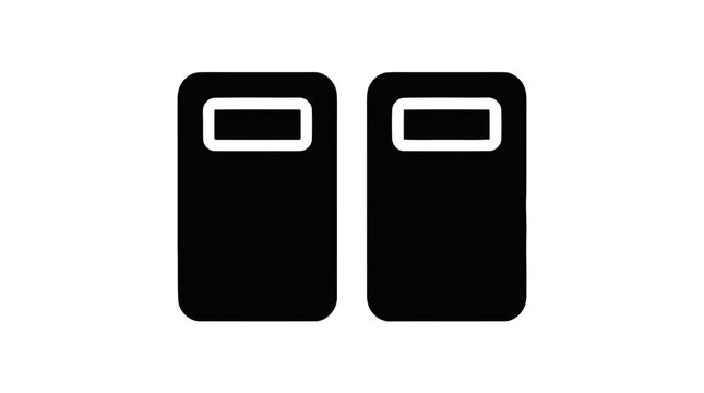 Vector illustration of police riot shield icon ballistic shield vector illustration silhouette on a transparent background