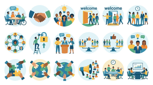 Office workplace scenarios represent diverse professional interactions and collaborative business culture.