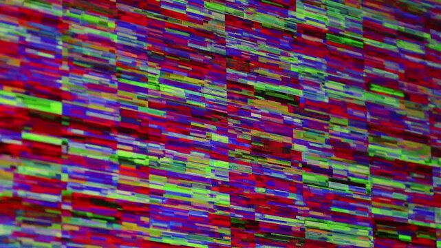 Colorful glitch-inspired digital static background with RGB distortion and pixel noise, perfect for futuristic designs, technology visuals, and abstract creative projects.