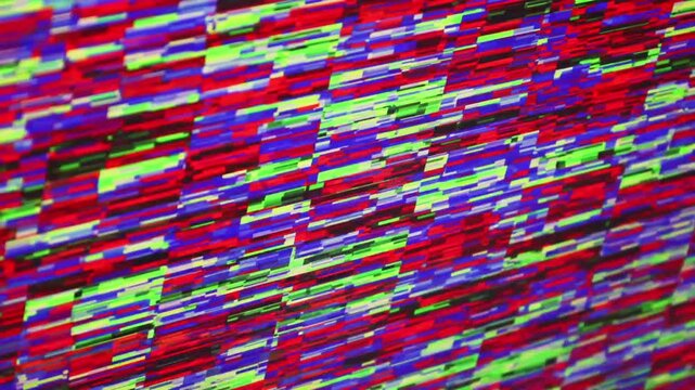 Futuristic digital glitch texture featuring RGB static, colorful interference, and pixel noise for creative technology backgrounds, digital art, and modern graphic design.