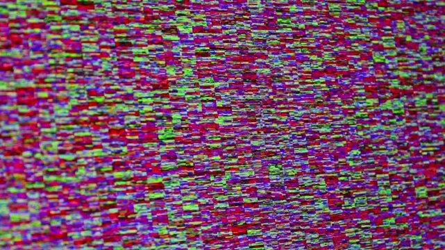 Dynamic abstract background of colorful digital interference and RGB static, ideal for modern technology graphics, cyber aesthetics, and creative visual design.