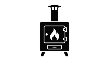 Naklejka premium Vector illustration of wood burning stove icon on a transparent background