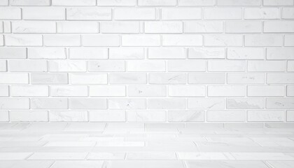 Fototapeta premium White brick wall and floor background product display