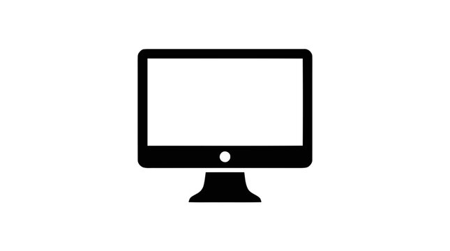 Vector illustration of computer monitor icon on a transparent background