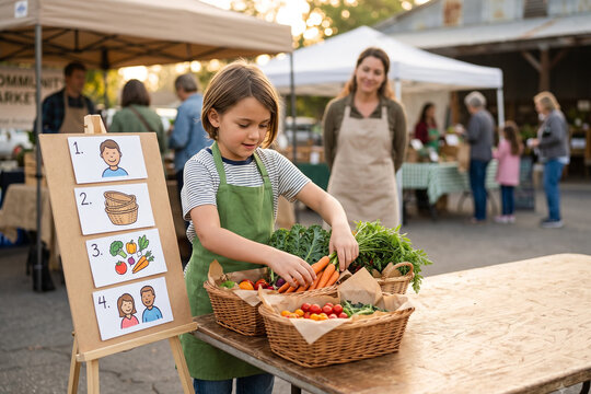 Farmers Market Shopping Visual Schedule for Child Life Skills