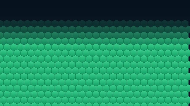 Abstract green hexagon pattern motion animation 4k background, with smooth geometric, transition