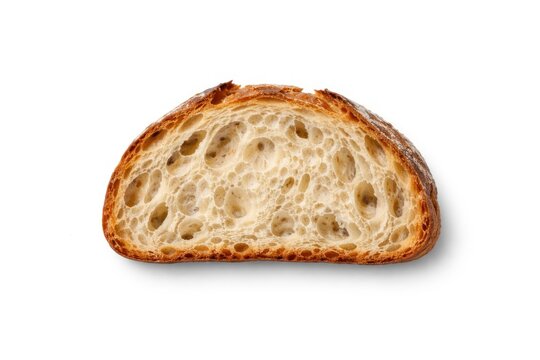 Rustic sourdough bread slice isolated.