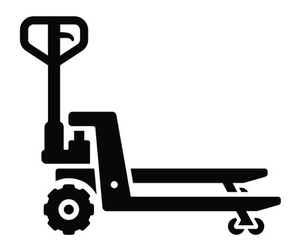 Black silhouette icon of a manual pallet jack