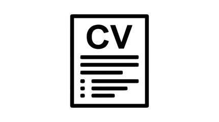 Fototapeta premium Vector illustration of curriculum vitae icon, resume symbol, vector illustration on a transparent background