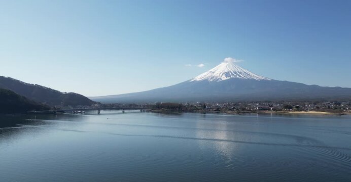 Mount Fuji in Lake Kawaguchi Japan