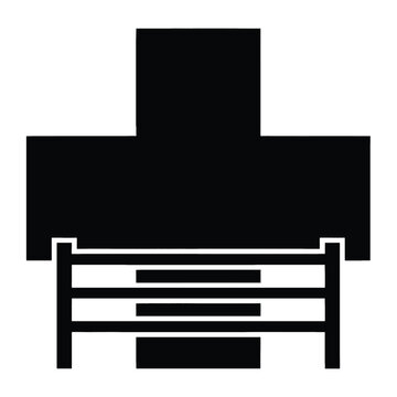 Black printer icon for office and document printing
