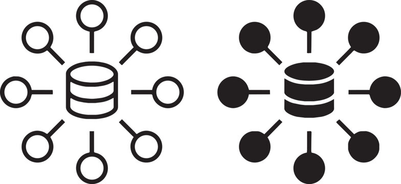 Art & Illustration, Cloud computing database node icon for big data system structures
