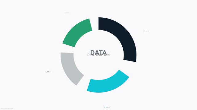Modern Circular Data Distribution Analytics Visualization Featuring A Segmented Donut Chart Representation For Professional Business Insights