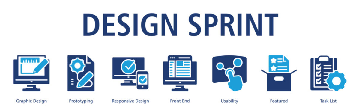 Design Sprint Web Banner web banner icon vector illustration