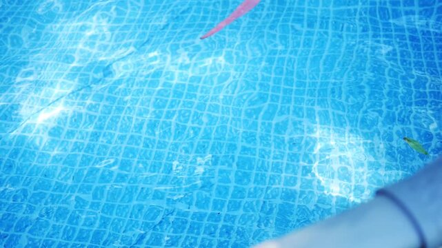 Pool Series - A Skimmer Grabs Leaves in Pool