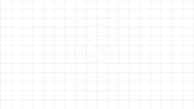 Minimal white concentric circle animation with thin gray radial rings, ideal for clean abstract backgrounds, ripple effects, presentations and modern motion graphics.