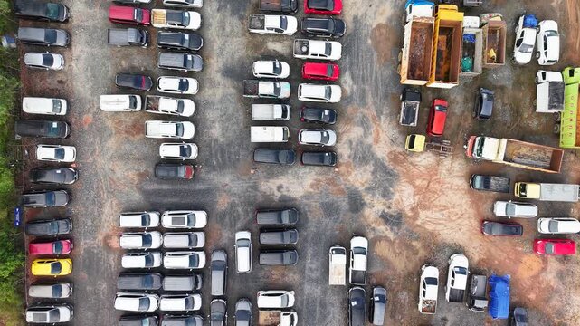 cars parked in a row for sale and auction, cars lined up for easier inspection