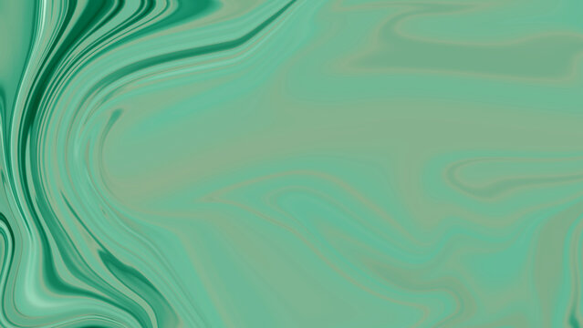 Abstract background with smooth flowing waves of emerald green paint creating a modern liquid marble texture