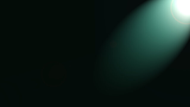 Abstract background with a soft glowing teal light beam emerging from the dark corner space