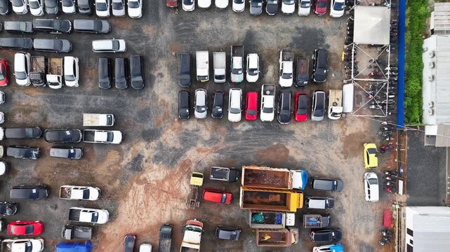 cars parked in a row for sale and auction, cars lined up for easier inspection