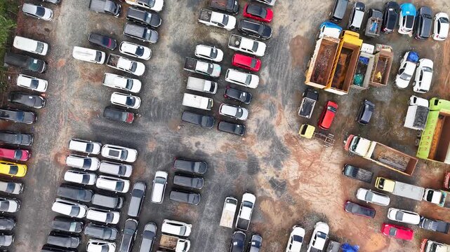 cars parked in a row for sale and auction, cars lined up for easier inspection