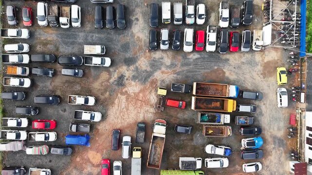 cars parked in a row for sale and auction, cars lined up for easier inspection